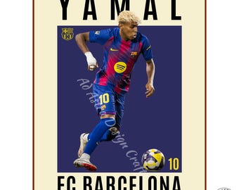 Lamine Yamal Soccer Poster :FC Barcelona Printable(Digital Download)