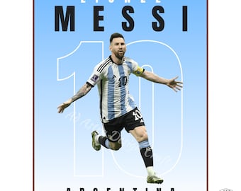 Lionel Messi Soccer Poster: Argentina Football Printable (Digital Download)