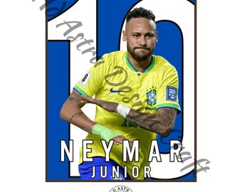 Neymar Junior Brasilien Poster: Fußball druckbare Kunst (digitaler Download)