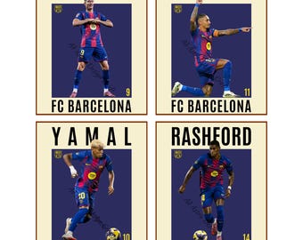 FC Barcelona Soccer Poster Set: Yamal, Pedri, Raphinha (Digital Download)