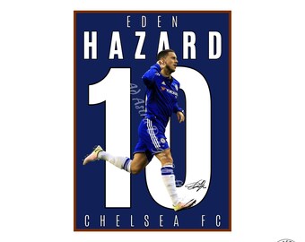 エデン・アザールのポスター - チェルシーのサッカーポスター - Etsy 日本