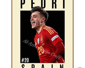 Poster de Pedro Espagne : football imprimable (téléchargement numérique)