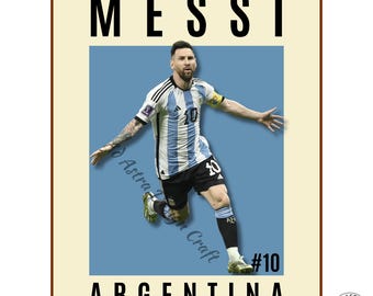 Lionel Messi Soccer Poster: Argentina Football Printable (Digital Download)