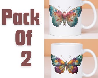 Butterfly Mug Wrap Designs: 11oz Sublimation PNG (Digital Download)