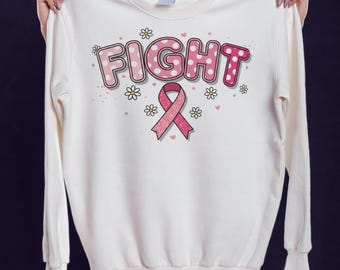 Breast Cancer Fight PNG, projekt koszulki Pink Ribbon, plik z kapturem Warrior Survivor, pobieranie cyfrowe, świadomość raka piersi, wsparcie Hope