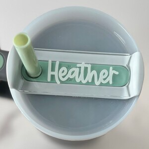 Personalized Tumbler Name Tag, Custom Name Topper, Name Plate, Gift for Her, Tumbler Lid Cup Accessories 20oz 30oz 40oz