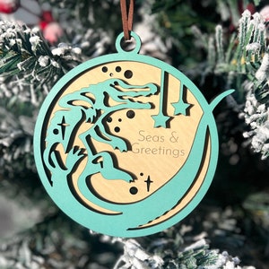 Personalized Gator Christmas Ornament, Custom Alligator Gift, Florida Coastal Present, Gator Lover