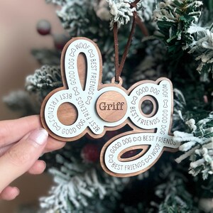 Personalized Dog Christmas Ornament, Custom Pet Lover Gift, Dog Mom Present, New Puppy Owner, Dog Mama Present image 1
