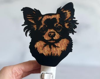 Long Hair Chihuahua Papillon Night Light, Dog Lover Gift, Dog Lamp, Pet Light, Dog Mom Present, Nursery Nightlight, Pet Decor