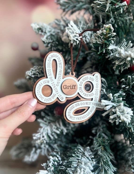 Personalized Dog Christmas Ornament, Custom Pet Lover Gift, Dog Mom Present, New Puppy Owner, Dog Mama Present
