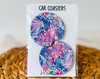 Posavasos para coche con diseño floral, regalo para ella, accesorios para coche, decoración para portavasos, camionetas y SUV, accesorios elegantes para bebidas.