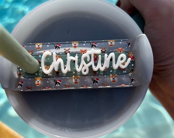 Personalized Tumbler Name Topper for Pet Lovers, Dog Mom Name Plate, Custom Name Tag, Dog or cat lover gift, Cat Mom, New Puppy Gift