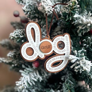 Personalized Dog Christmas Ornament, Custom Pet Lover Gift, Dog Mom Present, New Puppy Owner, Dog Mama Present image 2
