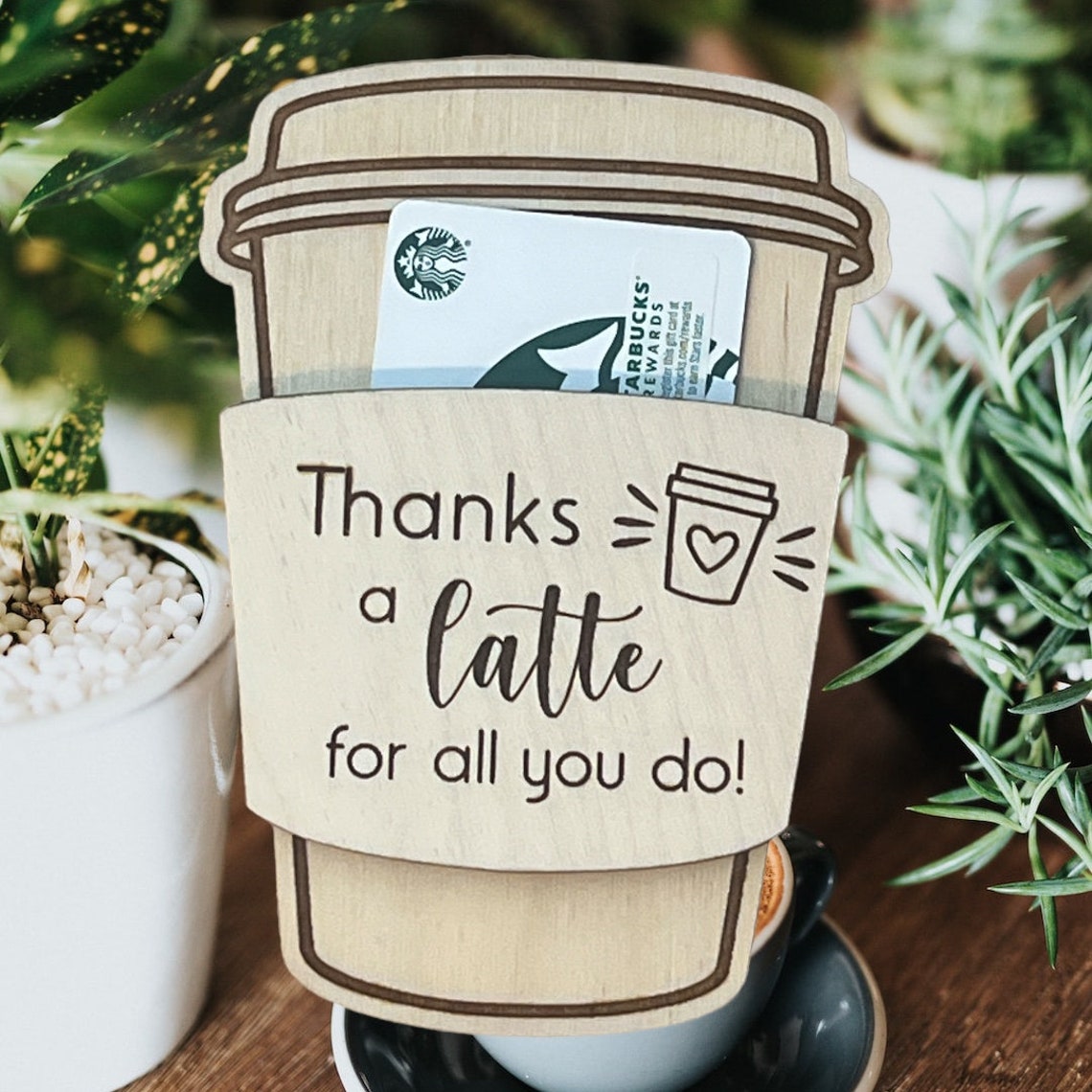 Thanks a Latte Gift Card Holder, Coffee Lover, Teacher Thank You ...
