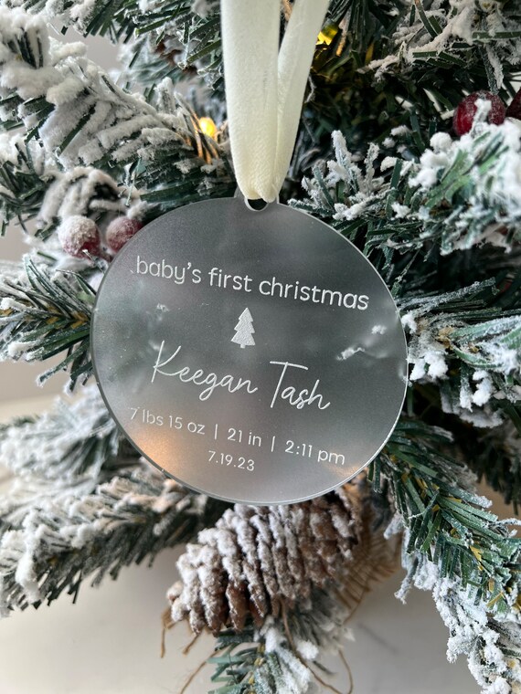 Personalized Baby's First Christmas Ornament, Custom Newborn
