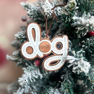 Personalized Dog Christmas Ornament, Custom Pet Lover Gift, Dog Mom Present, New Puppy Owner, Dog Mama Present image 3