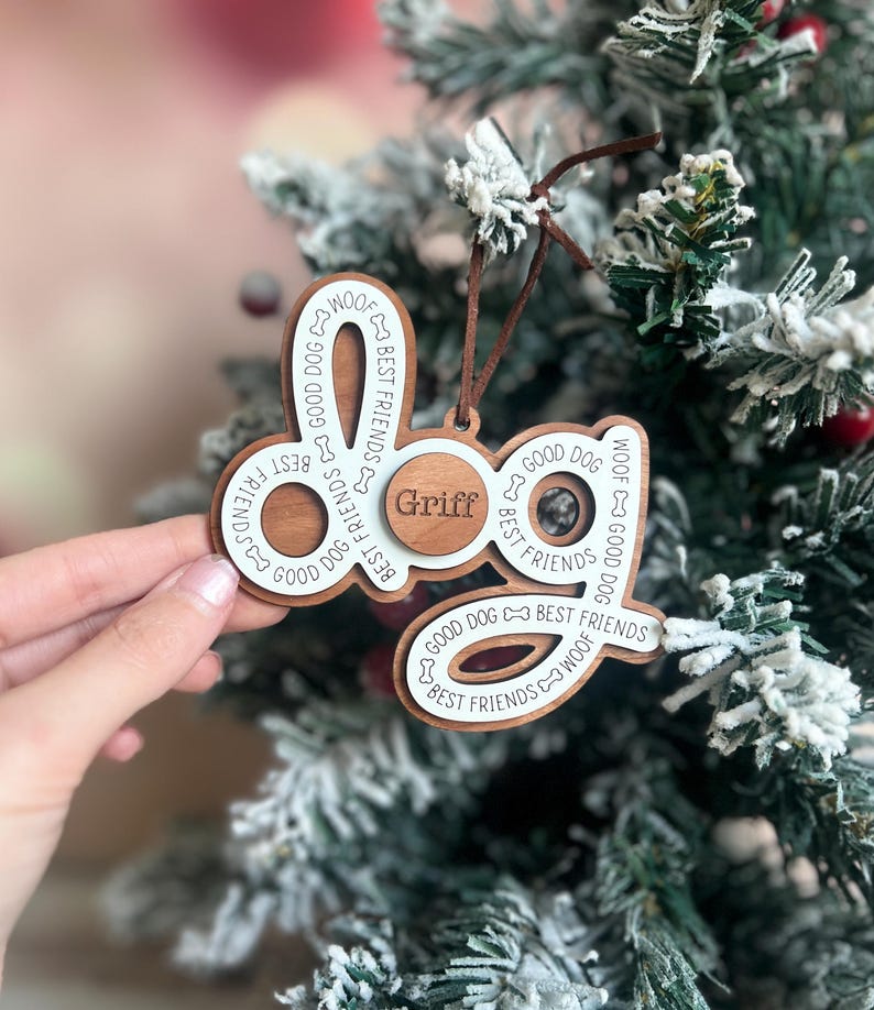 Personalized Dog Christmas Ornament, Custom Pet Lover Gift, Dog Mom Present, New Puppy Owner, Dog Mama Present image 4