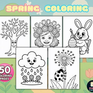 Spring Coloring Pages, Spring Coloring Book, Spring Coloring Sheets, Spring Coloring Pages for Kids, Spring Activities