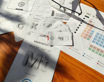 Tarjetas didácticas y pósteres de la tabla periódica / Aprendizaje STEM (Descarga digital)