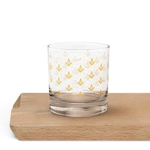 Freemason Square & Compasses Whiskey Glass: Gold Masonic Lodge Barware
