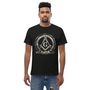 Masonic Dad T-Shirt – Square & Compass Freemason Father’s Day Tee – Black Unisex Classic Cotton Shirt (S-3XL)
