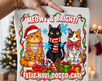 Funny Christmas Cats SVG: Holiday Kitty Clipart, Pet Xmas PNG