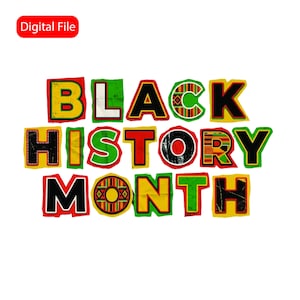 Letras Kente del Mes de la Historia Negra / Colores Panafricanos (Archivo Digital)