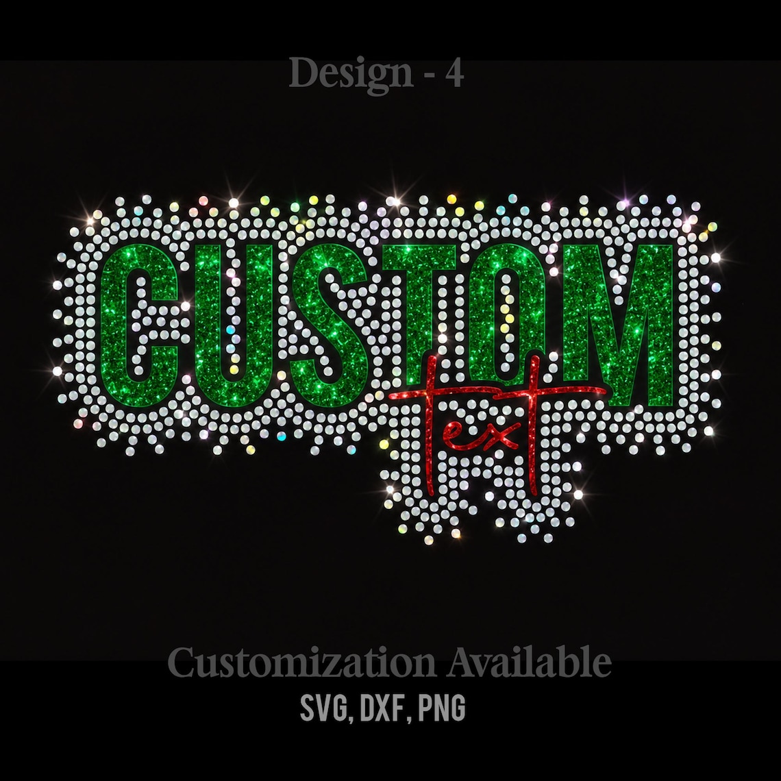 Custom Words Rhinestone SVG PNG | Sparkle Bling Text Design | Hotfix ...