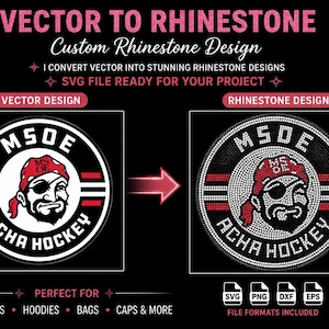 Custom Rhinestone logo | Custom Spangle Rhinestone Design Svg | ss10 ss6 Files (svg, dxf, png) Cricut Silhouette