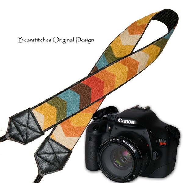 Camera Strap, Women DSLR Camera Strap SLR  Travel Camera Strap Nikon Canon Binocular Strap, Chevron DSLR Camera Strap, In Stock