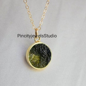 Colgante de moldavita de grado A: plata de ley 925, República Checa