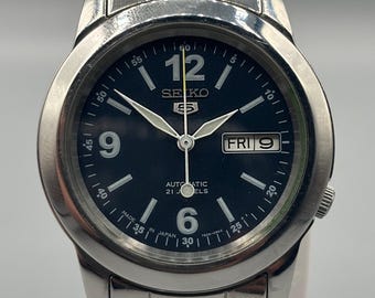 Seiko 5 Blue Men's Vintage Watch 7S26 Automatic 21 Jewels Made in Japan