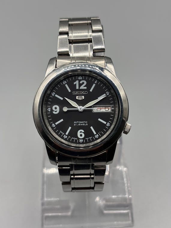 Vintage Seiko 5 7S26-02W0 Automatic 21 Jewels Black Men's Watch