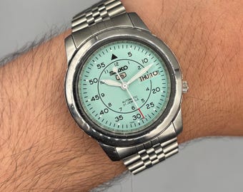 Seiko 5 Automatic Japan| 7S26-01Z0 | Mint Sky Blue Military Men's
