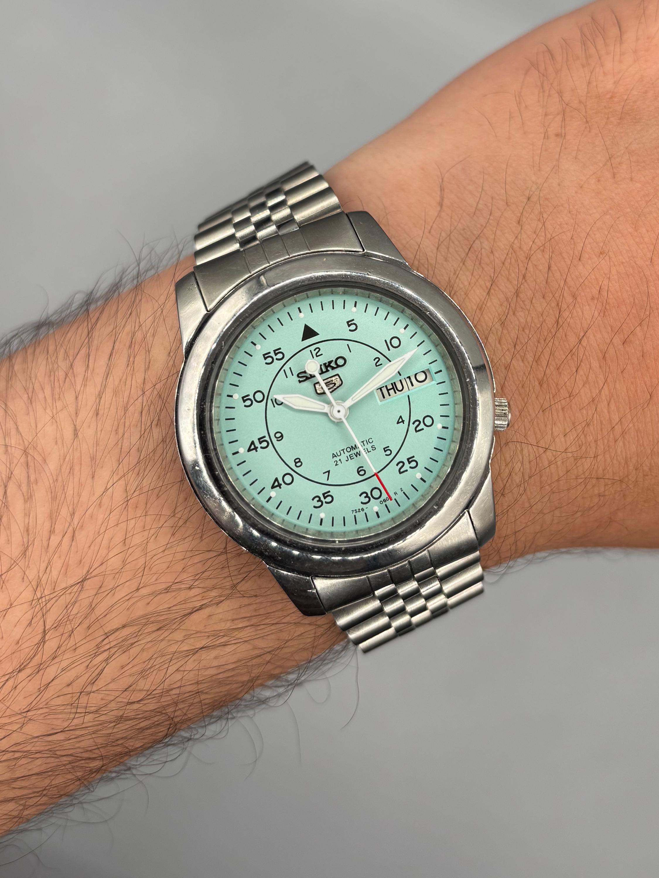 Seiko 5 Automatic Japan| 7S26-01Z0 | Mint Sky Blue Military Men's