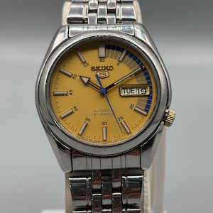 Vintage Seiko 5 7S26-01V0 Automatic 21 Jewels Men&#39;s Watch Japan | Yellow Dial