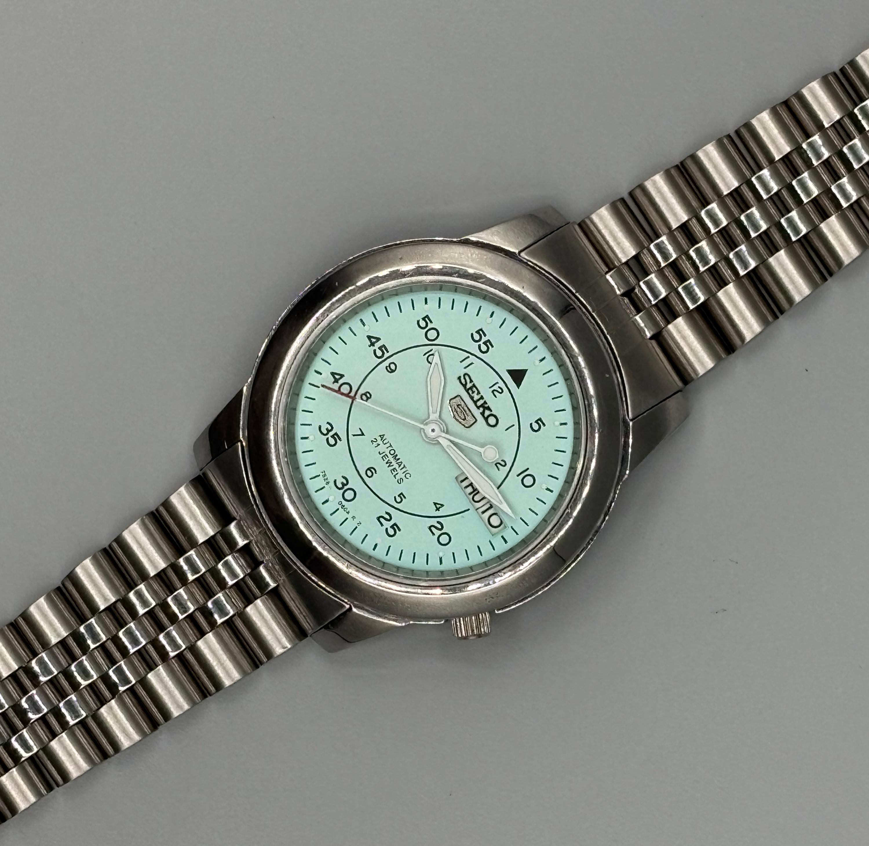 Seiko 5 Automatic Japan| 7S26-01Z0 | Mint Sky Blue Military Men's