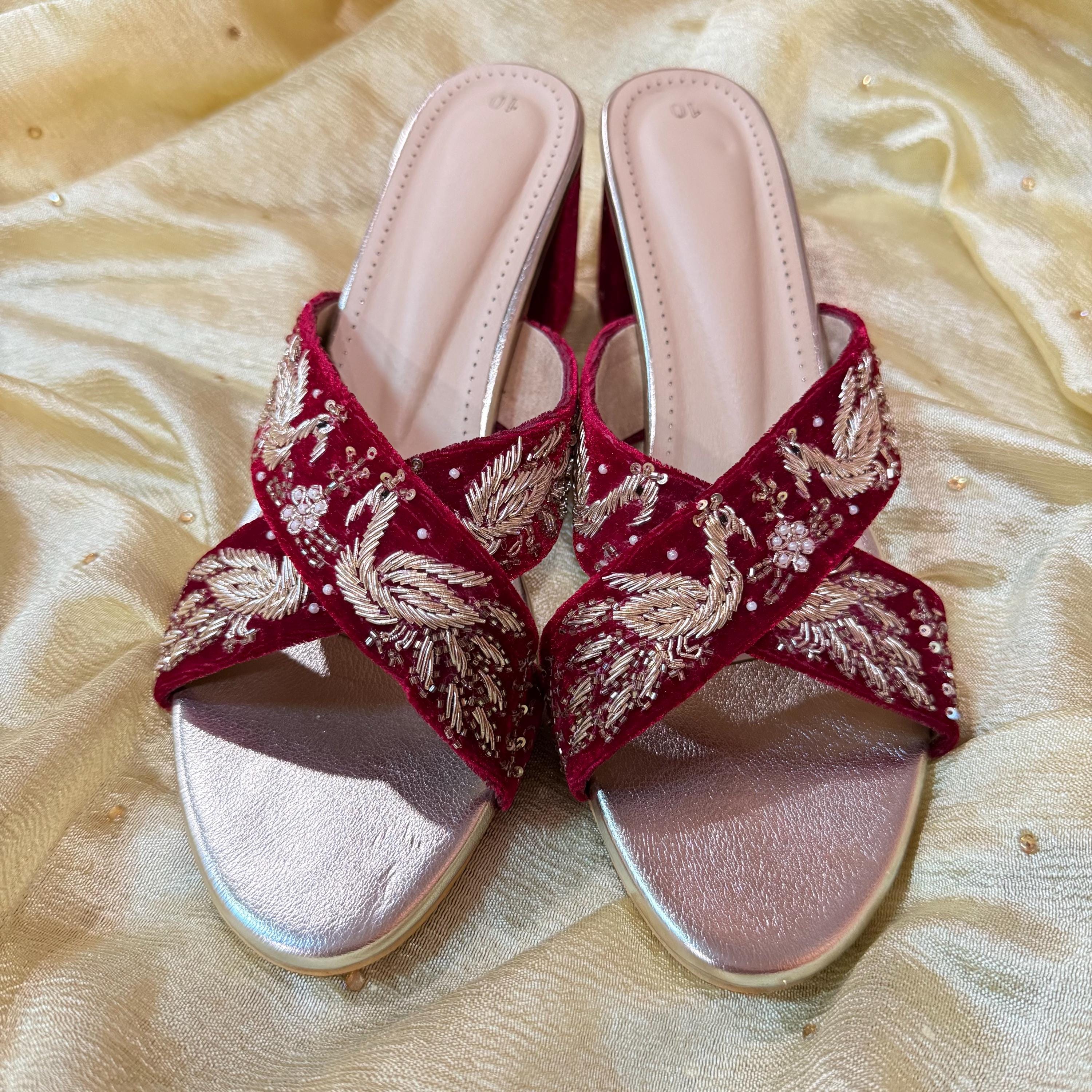 Maroon and Gold Heels for Women - Etsy