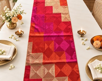 Multicolor Phulkari Table Runner, Indian Festive Table Décor, Embroidered Entryway Runner, Diwali Home Decoration, Punjabi Wedding Décor