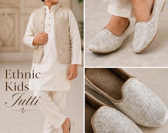 Boys Kids Jutti – Traditional Footwear Khusa  | Ethnic Flat Indian Shoes for little boys
