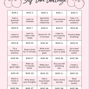 Self care 30 day challenge!