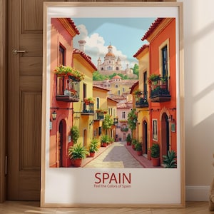 Spanish Street Art Print: Mediterranean Home Decor, Spain Travel Poster