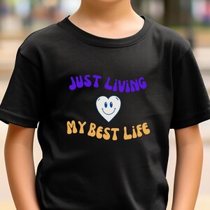 BEST LIFE Kids Shirt, Funny Quote Kids T-Shirt – Toddler Graphic Tee – Boys and Girls Gift – Youth Humor Shirt, Colorful Toddler Tee
