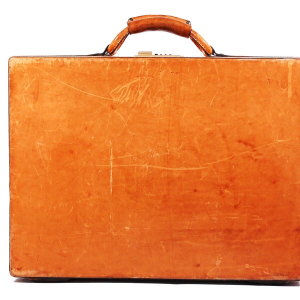 Vintage Rugged Autumn Hartmann Luggage Briefcase Brown Slim