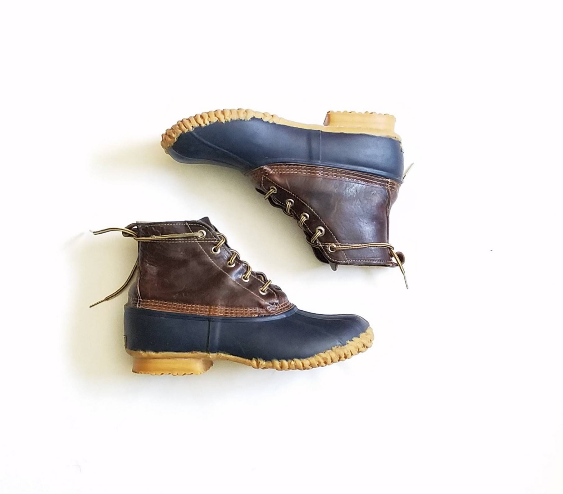 Vintage Mens 8 Eddie Bauer Rain Boots Hightops Rubber Leather Etsy