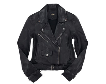 Rare Unusual Vintage Unik Leather Jacket Zip off Sleeves