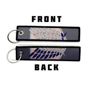 Attack on Titan Jet Tag Keychain, double sided