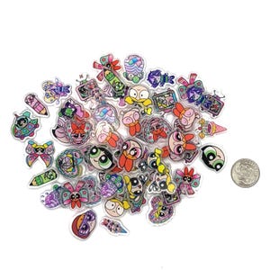 35g (around 40-50 pieces) of 2cm DIY The Powerpuff Girls  mix Acrylic Flat Charms