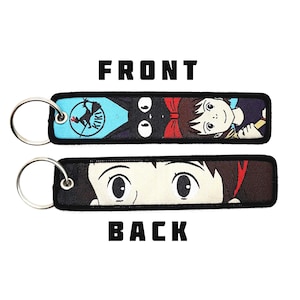 Kiki&#39;s Delivery Service Kiki and JiJi Jet Tag Keychain, double sided
