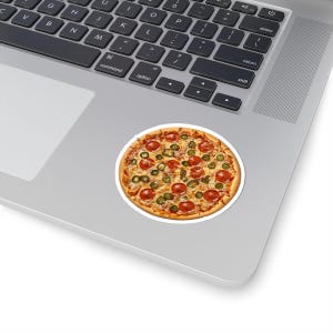 Pizza Sticker - Fun Foodie Kiss-Cut Stickers, Cute Pizza Lover Decal, Laptop Decal